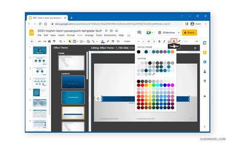 can you print out a google slide with a specific font size and color?