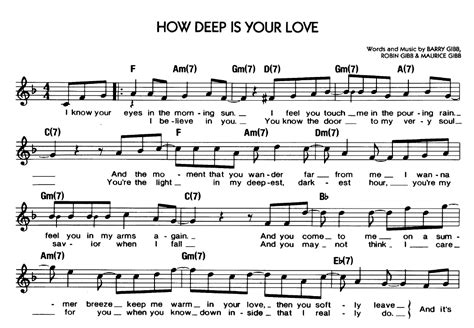 How Deep is Your Love Sheet Music: Exploring the Emotional Depth of Musical Expression